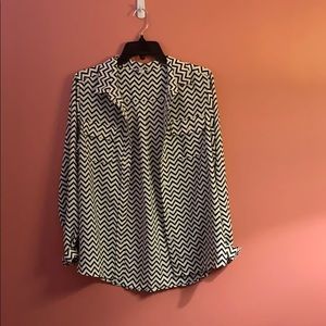 American Eagle Patterned Collared Blouse
